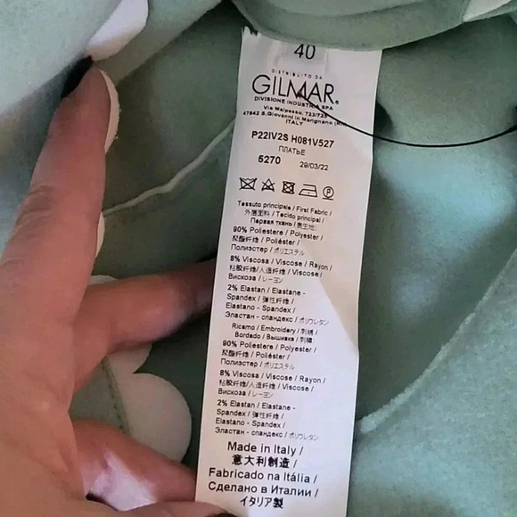 $1695 VIVETTA 3D EMBROIDERED BABY DOLL DRESS Sz 40 / S AquaMint Green - Picture 14 of 16